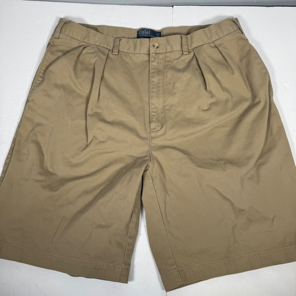 Polo Ralph Lauren Other - Polo Ralph Lauren Tyler Short Mens 42T Khaki Tan Pleated Cotton Twill Chino Tall